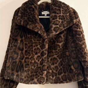 Habitual Brown Leopard Teddy Jacket